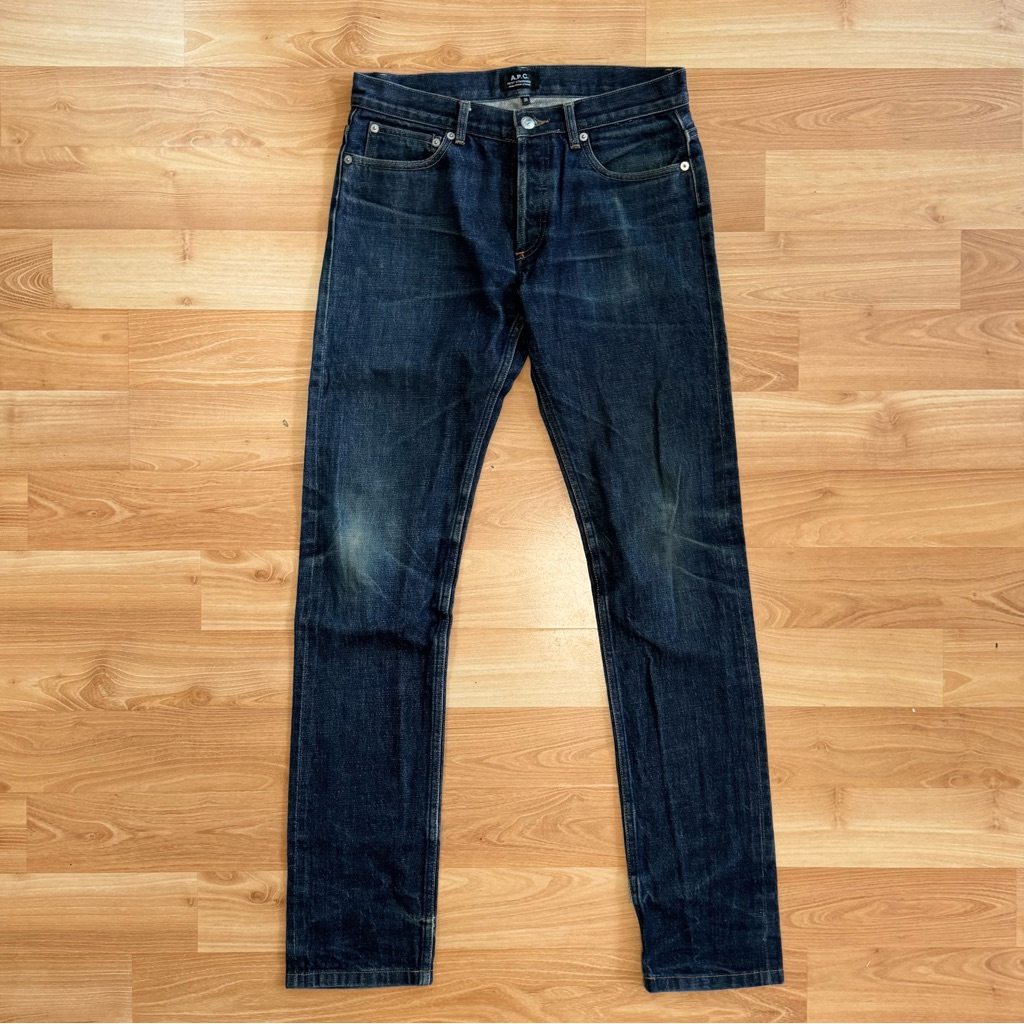 Apc Petit Standard Jean Japanese Selvedge Denim Raw Indigo Distressed Faded 30